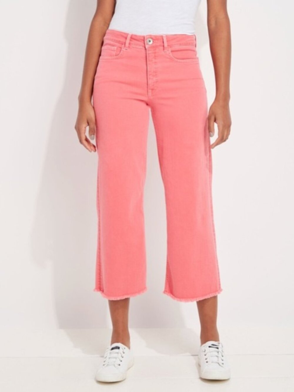 Vineyard Vines | Pink Jamie Patch Pocket High Rise Crop Jeans Raw Hem 4